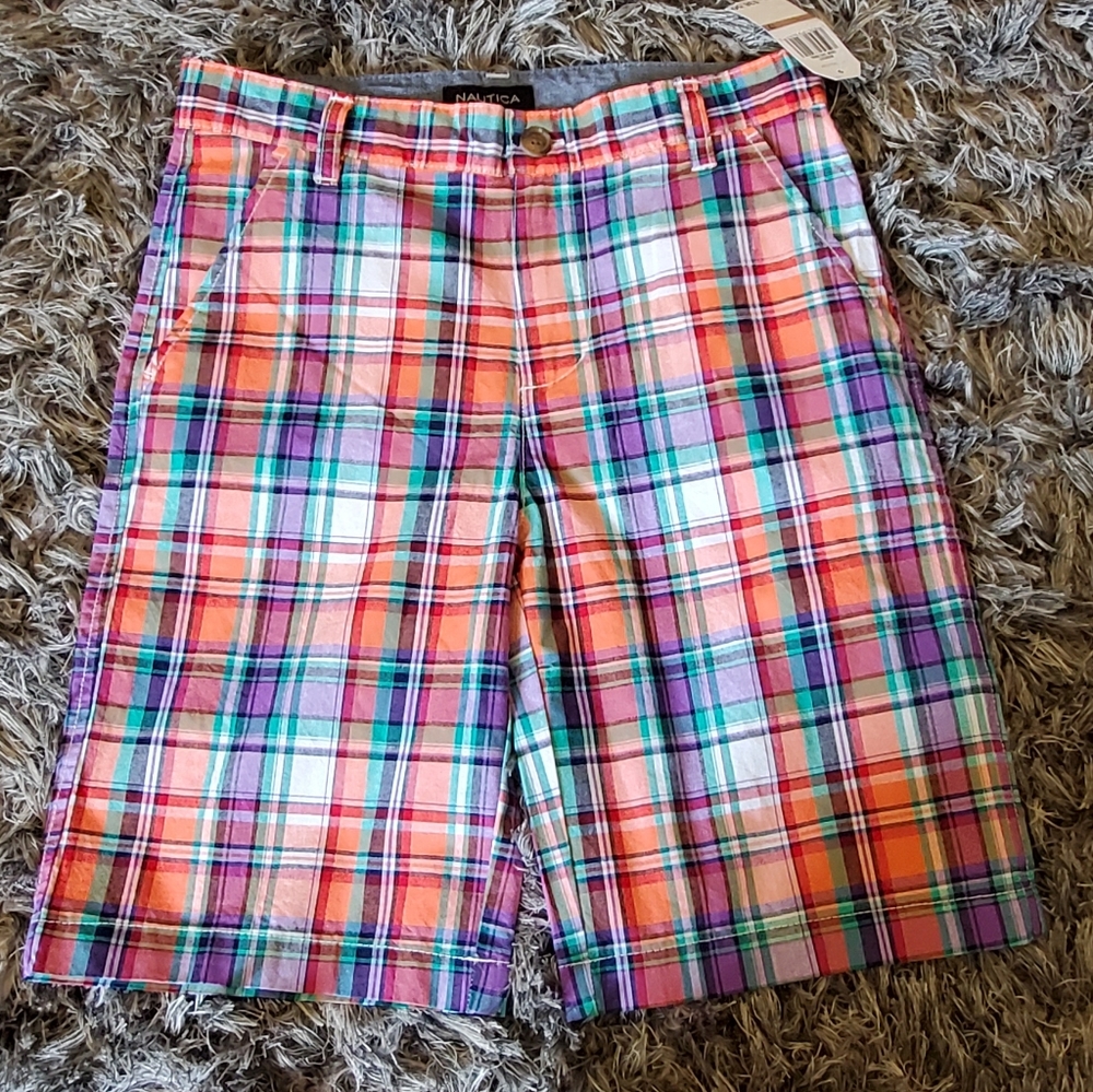NWT Boy's Nautica Plaid Shorts size 12